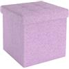 INTIRILIFE Sgabello pieghevole 30x30x30 cm in rosa - Cubo di seduta con coperchio e vano portaoggetti in tessuto con incavi - Cubo di seduta poggiapiedi richiudibile cassetto portaoggetti sgabello