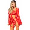LEG AVENUE SETS Set Lingerie Vestaglia e Teddy Leg Avenue 86123 — Rosso, S