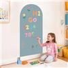 FUHSY Adesivo da parete magnetico ad arco, 100 x 45 cm, lavagna magnetica blu lago con più accessori, forte magnete autoadesivo da parete per imparare a disegnare per la decorazione della casa