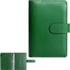 MUYAPAY Portadocumenti in Pelle A6 PU, Copertina Raccoglitore per Carta di Riempimento Budget Planner Per Ufficio, Scuola, Viaggi E Lavoro (Verde Scuro, Carta Interna Non Inclusa)