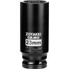 ZOYAKKI Chiave a bussola profonda da 23 mm, attacco in in / 12,7 mm, 6 punti, CR-MO, metrica