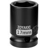ZOYAKKI Chiave a bussola da 17 mm, in in / 12,7 mm, basse, 6 punti, CR-MO, metrica