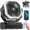 Orteen Ventilatore portatile ricaricabile - Ventilatore da campeggio da 22,9 cm per tenda, 20000 mAh (60 ore) ventilatore a batteria per campeggio, ventola senza fili con oscillazione automatica, ventilatore