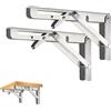 CEEYSEE 2 Pezzi Staffe Pieghevoli 250mm Acciaio inossidabile Staffe per Mensole Pesanti Per Tavolo Pieghevole, Cucina, Camera Da Letto,Carico Massimo 60kg (YZJY.250mm)