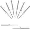 AYMQC Rivetti Ciechi in Alluminio da 2.4 x 20 mm Rivetti Pop Rivetti Ciechi a Estremità Aperta con Impugnatura in Alluminio e Mandrino in Acciaio 100 Pezzi (Argento)