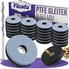 Filzada® 20x Piedini per Mobili in Teflon da Avvitare Ø 50 mm - Pattini | Pattini per Moquette PTFE con Viti - Scivoli per Sedie, Tavoli, Mobili Pesanti - Protezione Parquet, Laminato, Piastrelle