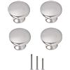 OctinPris 4 pomelli rotondi a fungo in nichel spazzolato satinato, maniglie da 30 mm per armadio da cucina, mobili, cassettiere, comò, bagno