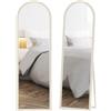 HOMCOM Specchio a figura intera ad arco 160x50cm bianco | Effetto pietra, specchio da parete, appoggiabile, per soggiorno, camera, corridoio