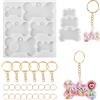 PH PandaHall PandaHall 2 stampi in silicone a forma di osso di cane per gioielli per animali domestici, ciondoli in resina con portachiavi, anello di salto per colata in resina epossidica UV per gioielli fai da te