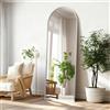 HLFMVWE Specchio ad arco a figura intera, 120 x 40 cm, cornice in lega di alluminio, specchio da parete per guardaroba, camera da letto, soggiorno, argento