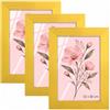 Velora Home&Living VELORA H&L H&L Set da 3 Cornici Foto Giallo 13 x 18 cm - Cornice in Legno con Plexiglass Trasparente, Portafoto da Parete, Cornice per Poster, Fotografie, Puzzle, Diplomi e Certificati