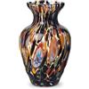 MurArt Vaso in Vetro di Murano Alto 13cm Nero Collezione Gardenia in Vetro Soffiato a Mano in Lavorazione Artigianale