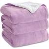 Bedsure Coperta in Pile Sherpa - Plaid, Viola Luminoso, 220x240 cm | Plaid Divano e Letto, Coperta Calda Accogliente, Blanket Extra Spessa Morbida, Coperta Termica Copridivano Matrimoniale