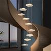 DOCJX Lampadario Moderno A Foglia di Loto in Oro 12 Luci LED con Telecomando Dimmabile 3000K-6500K E Altezza Regolabile per Scale Ville E Sala da Pranzo Sospensione in Alluminio(9 Lights)