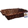 SICIGNANO CASALINGHI Cesto in Vimini Decorativo, per Regalo, Festività, Pasqua, Natale, con Accessori Opzionali per Confezione (Noce, cm.46x34x13h - Rettangolare)