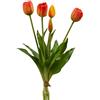 Decor Space Mazzo 5 tulipani in gomma per decorazione ambienti h 39 cm (Arancione)