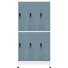 ACAGALA Armadietto Spogliatoio Armadietto con Serratura in Acciaio, Armadio Metallico con 6 armadietti con Fessure di Ventilazione, Porta Targhetta, 90x40x180 cm Grigio Chiaro e Grigio Scuro