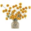 DuHouse 6 mini crisantemi artificiali con steli, in finta seta, per decorazione domestica, bouquet, centrotavola, artigianato floreale fai da te (giallo)