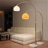 Jago® Piantana Lampada da Terra - ad Arco, max. 8/60W con Lampadine Regolari/LED E27, Altezza Regolabile, Inox, Paralume Girevole 360°, Arancione - Lampadario Design Vintage da Salotto, Soggiorno