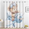 DSRDRFG Tende a forma di orsacchiotto per cameretta dei bambini, 100x250 cm (LxA), tende oscuranti blu a forma di aeroplano per bambini, per soggiorno, camera da letto, ragazzi e ragazze, 2 pannelli