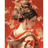 Pskgbxmu 11CT Kit per Punto Croce Prestampato donna in kimono Ricamare Fai da Te Kit da Completo per Principianti Home Decor 40x50cm