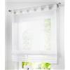 SIMPVALE 1 tenda a pacchetto con tasca per asta, tinta unita, trasparente, per soggiorno, cucina, bagno (larghezza 60 x altezza 155 cm, bianco)