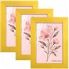 Velora Home&Living VELORA H&L H&L Set da 3 Cornici Foto Giallo A6 10 x 15 cm - Cornice in Legno con Plexiglass Trasparente, Portafoto da Parete, Cornice per Poster, Fotografie, Puzzle, Diplomi e Certificati