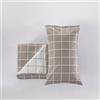COGAL Parure Copripiumino Fantasia a Quadretti, 1 Piazza e Mezza, Stone, con 1 Federa, Set Sacco Copripiumino, Biancheria da Letto Made in Italy