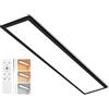 YindaLux Pannello LED 120x30 cm 40W 4000LM | Plafoniera led soffitto dimmerabile con telecomando | 2700K-6500K + Luce notturna + Funzione di memoria | Per cucina, ufficio, soggiorno, corridoio, nero