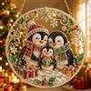 Generic Kit per pittura a mosaico con perline 5D fai da te con perline natalizie | A forma di fiocco di neve, bordo in acrilico con bordo in pizzo, perline da appendere, decorazione da parete per finestre