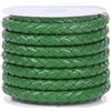 Blausky 6 mm x 1 m, nastro rotondo in pelle intrecciata, in vera pelle, vintage, cinturino in pelle, per fai da te, gioielli, collane, portachiavi, colore verde scuro