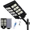 Gefolly SL-3000W Lampione Solare LED Esterno, Faro LED Esterno con Pannello Solare con Sensore di Movimento, 6500K IP67 Impermeabile Faretto solare Esterno per Giardino Cortile Garage Strada