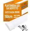 Bratek Plafoniera LED Soffitto 150 Cm 3000k Luce Calda 44w, 4620lumen, 105lm/w | Barra Led Soffitto Lineare 220V, Angolo di Illuminazione 120°, Cri>80, 25000 Ore di Durata, Protezione da Polvere e Insetti