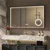 HySail Specchio LED da bagno con cornice in alluminio 80x60cm con Bluetooth | Regolazione continua, antiappannamento, touch, funzione memoria, specchio HD, IP44, montaggio a parete orizzontale