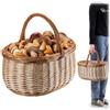 KADAX Cestino in vimini per funghi, cestino ovale per la spesa, robusto cestino da picnic con manico, cestino per bottiglie, cestino da giardino, cestino per il trasporto