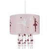 Relaxdays Lampadario da soffitto per Bambina Lampada a Sospensione da Bambini con Ballerina Stelle mobili cameretta Rosa