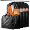 PACKDUDE 4x Borsa Porta Abiti I Copriabiti I Custodia per Abiti I 100x60cm | Protegge da Tarme e Polvere I PEVA Nero I Traspirante per Abiti, Cappotti, Giacche e Vestiti I Viaggio e Conservazione