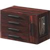 HOOBRO Scatola Portagioie, in Legno con Finestra Trasparente, 4 Livelli per Orecchini, Collane, Anelli, Noce Scuro e Nero EBRT09JB04