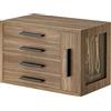 HOOBRO Scatola Portagioie, in Legno con Finestra Trasparente, 4 Livelli per Orecchini, Collane, Anelli, Noce Chiaro e Nero EBSD09JB04