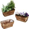 Relaxdays Fioriere in Legno in Set da 3, da Balcone e Davanzale, Piccole Cassette Porta Fiori e Piantine, Color Naturale