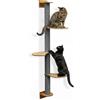 eyepower 175 cm Tiragraffi da Parete Luna con 3 Piattaforme in Bambù - Albero per Gatti Salvaspazio con Ripiani - Colonna in Sisal Naturale - Gioco da Arrampicata - Percorso da Muro Set Mensole Gatto