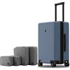 LEVEL8 Valigia Bagaglio a Mano Elegante Opaco 100% PC Valigia Trolley con Organizer Valigie Viaggio Set di 4, Valigie con 4 Ruote Doppie Girevoli e Lucchetto TSA Integrato, 55CM, 40L, Blu Grigio