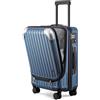 LEVEL8 Valigia Bagaglio a Mano 55CM Valigia Trolley Rigido Ultra Leggero in ABS+PC Valigie con Chiusura TSA e 4 Ruote Doppie Girevoli, 55x37x25CM, 36L, Blu