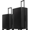 LEVEL8 Set di 2 Valigie Elegante Micro Diamante Strutturato Design Valigie Trolley Rigido Valigia con Spinner Ruote e Lucchetto TSA Integrato, 40L+105L, Nero