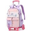IvyH Zaino Scuola Elementare Trolley, 16 Pollici Zaino con Ruote per Bambini alla Moda, Zaini con 6 Rotelle per Prima/Seconda/Terza/Quarta Elementare, Carrello Staccabile, Viola