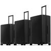 LEVEL8 Set di 3 Valigie Viaggio Micro Diamante Strutturato Design Trolley Bagaglio a Mano Rigido Ultra Leggero Valigie Trolley con Chiusura TSA e Ruote Girevoli(Nero, 40L/65L/105L)