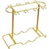 Sharplace Porta Bicchieri Da Vino Scolabicchieri Da Appoggio Rastrelliera per Calici Portabottiglie Da Tavolo in Metallo Robusto Adatto per Cucina Bar E Ristor, Oro