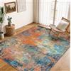 GthreeD Tappeto Lavabile, Tappeti Moderni a Trama Astratta a Pila Corta, Tappeti Morbidi Antiscivolo, per Soggiorno, Camera da Letto, Sala da Pranzo, Ufficio, Blu Giallo, 120 x 160 cm