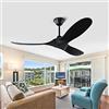 XSGDMN 52 ventilatore da soffitto esterno con telecomando, ventilatore da soffitto balcone senza luce, 1/4/8h temporizzazione, moderno ventilatore da soffittos impermeabile interno/esterno