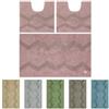 Olivo Tappeti OLIVO.shop Set Tappeti Bagno 3 pezzi in Cotone, Antiscivolo PARURE TRILOGY | Tappetini Bagno Antiscivolo, Lavabile, Diversi Colori Disponibili, 100% Cotone, Spessore: 5 mm, ROSA